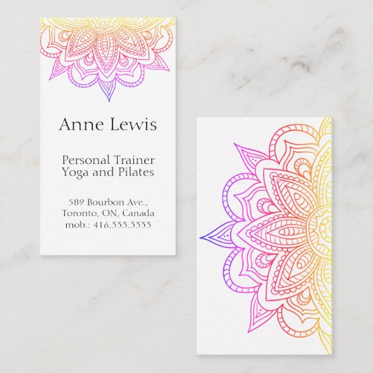 明るい色の名刺、カスタマイズ可能な簡単 名刺 (正面/裏面)