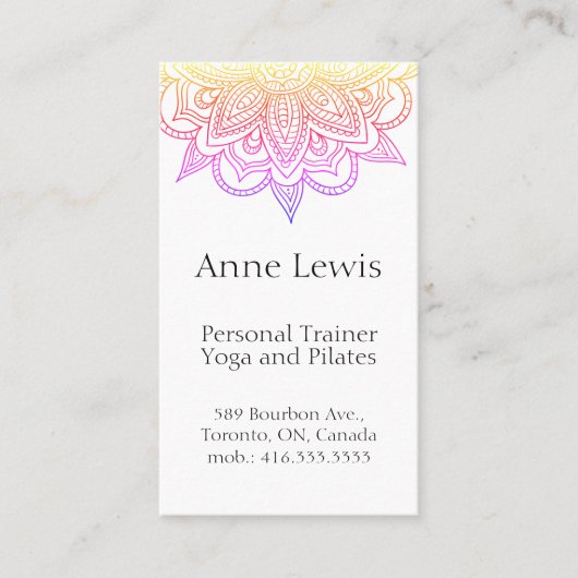 明るい色の名刺、カスタマイズ可能な簡単 名刺 (正面)