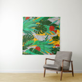 明るい色の夏のジャングルパターン。ジャングル タペストリー (インサイチュ(横))