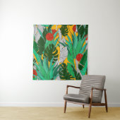 明るい色の夏のジャングルパターン。ジャングル タペストリー (インサイチュ)