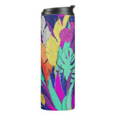 明るい色の夏のジャングルパターン。ジャングル タンブラー (回転左)