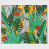 明るい色の夏のジャングルパターン。ジャングル ラッピングペーパー (フラット)
