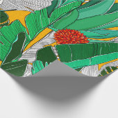 明るい色の夏のジャングルパターン。ジャングル ラッピングペーパー (角)