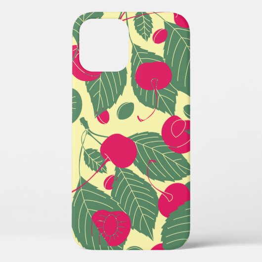明るい色の夏のパターンとさくらんぼ。イラスト Case-Mate iPhoneケース (裏面)