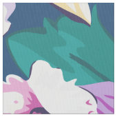 明るい色の夏の花のコラージュのパターン ファブリック (クローズアップ)