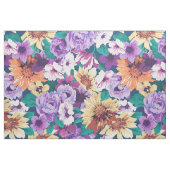 明るい色の夏の花のコラージュのパターン ファブリック (ヤード)