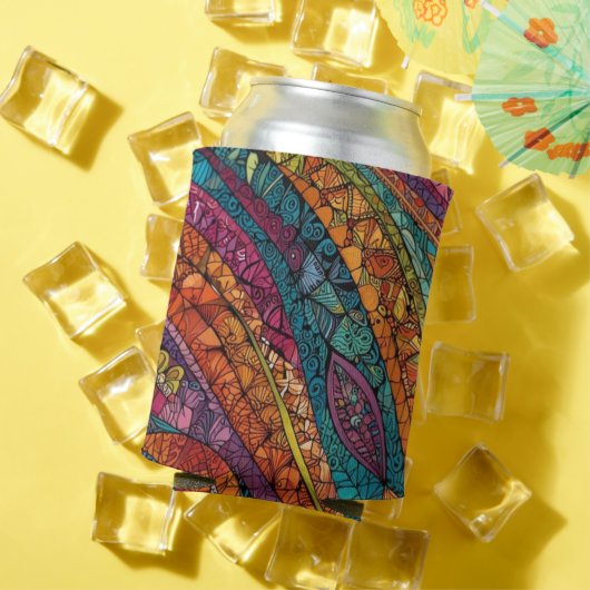 明るい色の幾何学模様 缶クーラー (インサイチュ 夏)