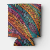 明るい色の幾何学模様 缶クーラー (正面)