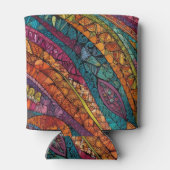 明るい色の幾何学模様 缶クーラー (裏面)