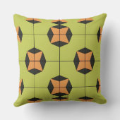 明るい色の幾何学的なタイルパターン クッション (裏面)