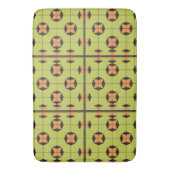 明るい色の幾何学的なタイルパターン バスマット (正面縦)