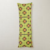 明るい色の幾何学的なタイルパターン ボディピロー (裏面 (縦))