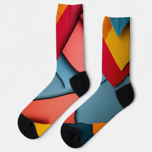 明るい色の幾何学的な形状の背景 ソックス (左)