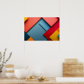 明るい色の幾何学的な形状の背景 ポスター (キッチン)