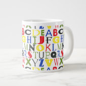 明るい色の手紙Megan Meagher ジャンボコーヒーマグカップ (正面右)