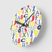 明るい色の手紙Megan Meagher ラウンド壁時計 (傾斜)