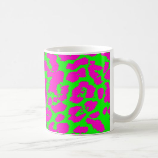 明るい色の抽象芸術チータスポット コーヒーマグカップ (右)