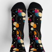 明るい色の抽象芸術ブラック ソックス (上部)