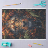 明るい色の抽象芸術ライオンのデコパージュ 薄葉紙 (クラフト)