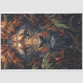 明るい色の抽象芸術ライオンのデコパージュ 薄葉紙