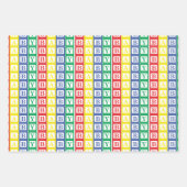 明るい色の数々のベビーブロックの折り返し紙 ラッピングペーパーシート (正面)