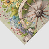 明るい色の春の花でいっぱいの木製カート 薄葉紙 (詳細)
