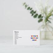 明るい色の最最高のも高いロロTシャツとギフト 名刺 (スタンド正面)