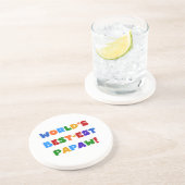 明るい色の最高の最も高いパポーTシャツとギフト コースター (側面)