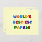 明るい色の最高の最も高いパポーTシャツとギフト ポストカード (正面/裏面)