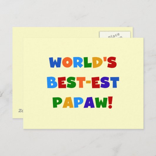 明るい色の最高の最も高いパポーTシャツとギフト ポストカード (正面/裏面)