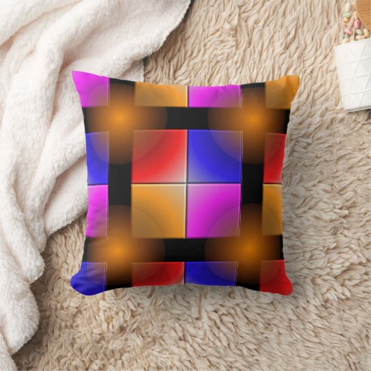 明るい色の正方形 クッション (ブランケット)