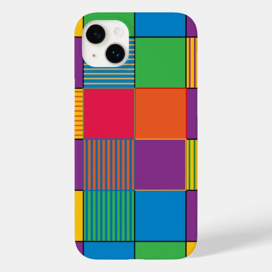 明るい色の正方形、ストライプ Case-Mate iPhoneケース (裏面)
