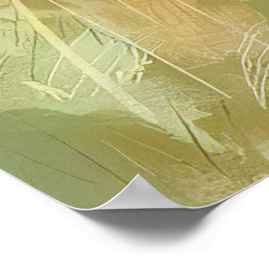 明るい色の水色スタイルビーチハウス ポスター (角)