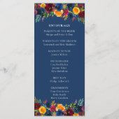 明るい色の水色ネイビーブルーフローラ結婚ズ プログラム (裏面)