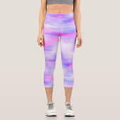 明るい色の汚れ抽象芸術 カプリレギンス (正面)