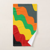 明るい色の波状海波のグラデーション バスタオルセット (ハンドタオル)