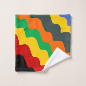 明るい色の波状海波のグラデーション バスタオルセット (ウォッシュタオル)