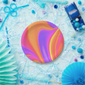 明るい色の渦巻き ペーパープレート (パーティー)