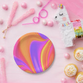 明るい色の渦巻き ペーパープレート (パーティー)