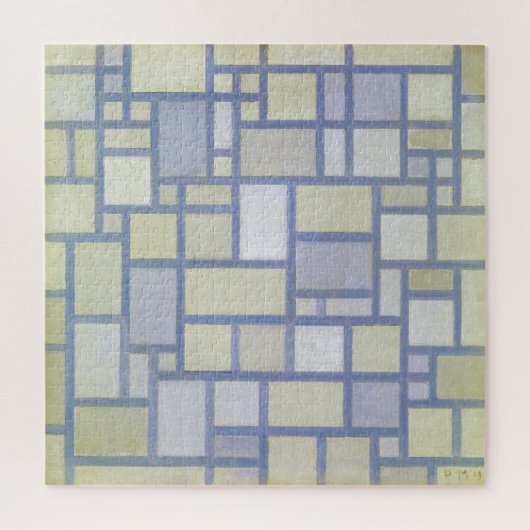 明るい色の灰色の線 |ピートモンドリアン | ジグソーパズル (縦)