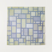 明るい色の灰色の線 |ピートモンドリアン | タペストリー (正面(横))