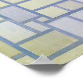 明るい色の灰色の線 |ピートモンドリアン | ポスター (角)