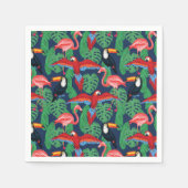 明るい色の熱帯鳥 スタンダードカクテルナプキン (正面)