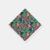 明るい色の熱帯鳥 スタンダードカクテルナプキン (角)