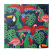 明るい色の熱帯鳥 タイル (正面)