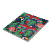 明るい色の熱帯鳥 タイル (側面)