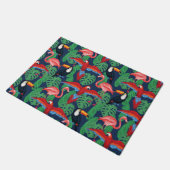 明るい色の熱帯鳥 ドアマット (アングル)