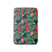 明るい色の熱帯鳥 バスマット (正面縦)