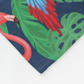 明るい色の熱帯鳥 フリースブランケット (角)