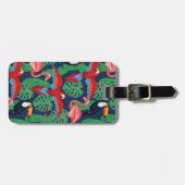 明るい色の熱帯鳥 ラゲッジタグ (正面横)